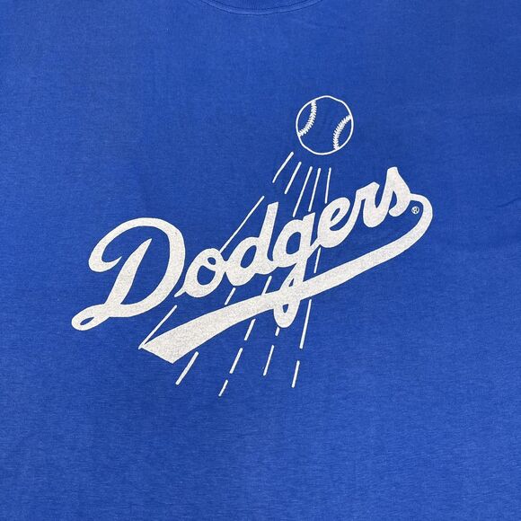 Los Angeles Dodgers Shirt Mens Large Blue Baseball Ball Boy Sideline Game Day - Picture 4 of 10
